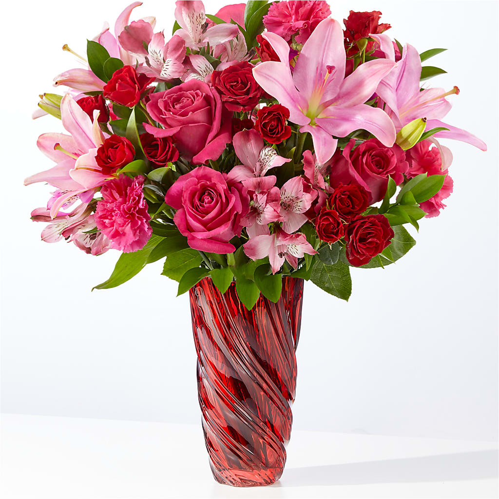 In Love Bouquet with Luxe Swirl Vase – EASTON'S FLOWERS, Mount Vernon IL