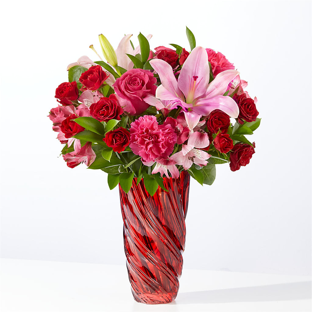 In Love Bouquet with Luxe Swirl Vase – EASTON'S FLOWERS, Mount Vernon IL