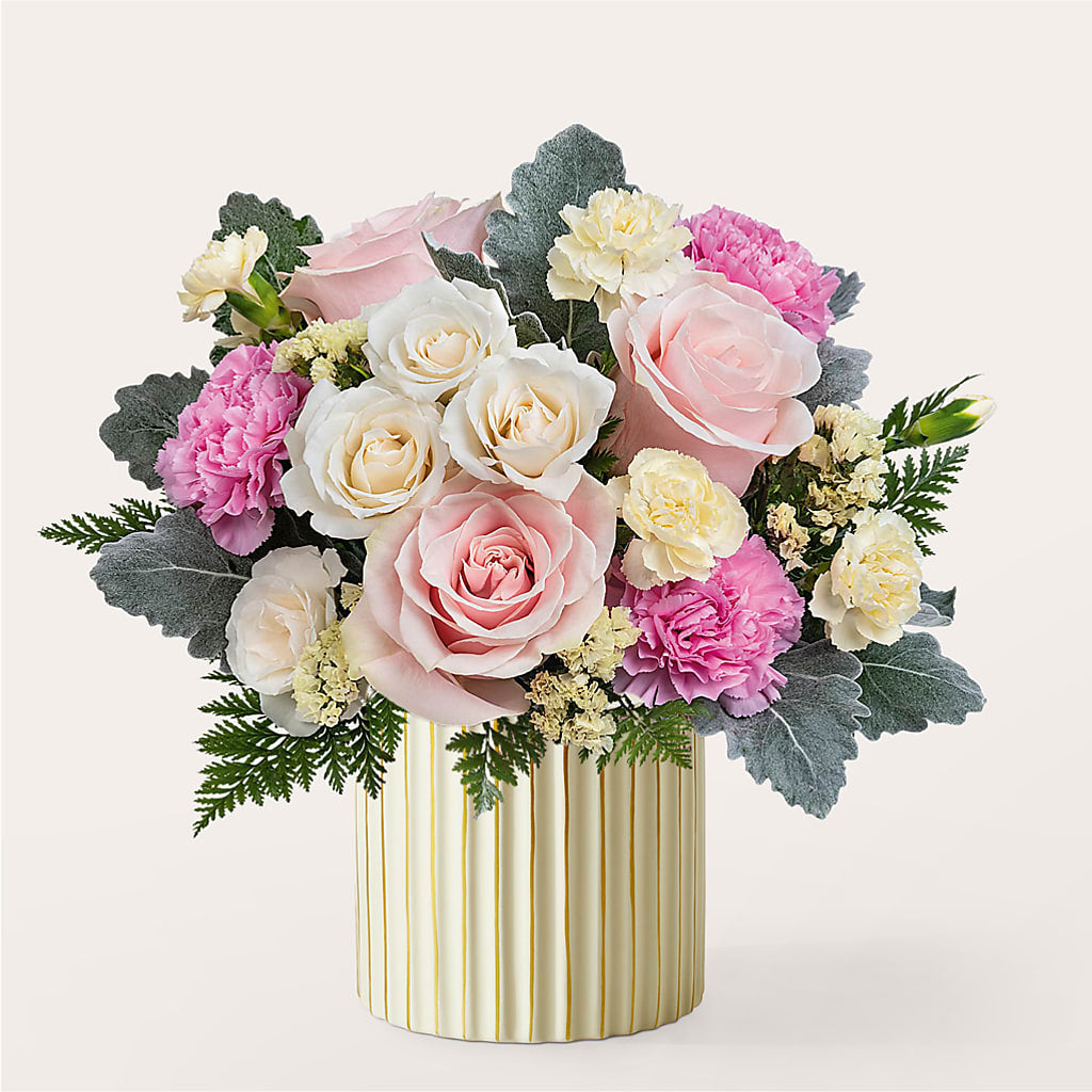 Blissful Moments Bouquet with Ivory Vase – EASTON'S FLOWERS, Mount Vernon IL