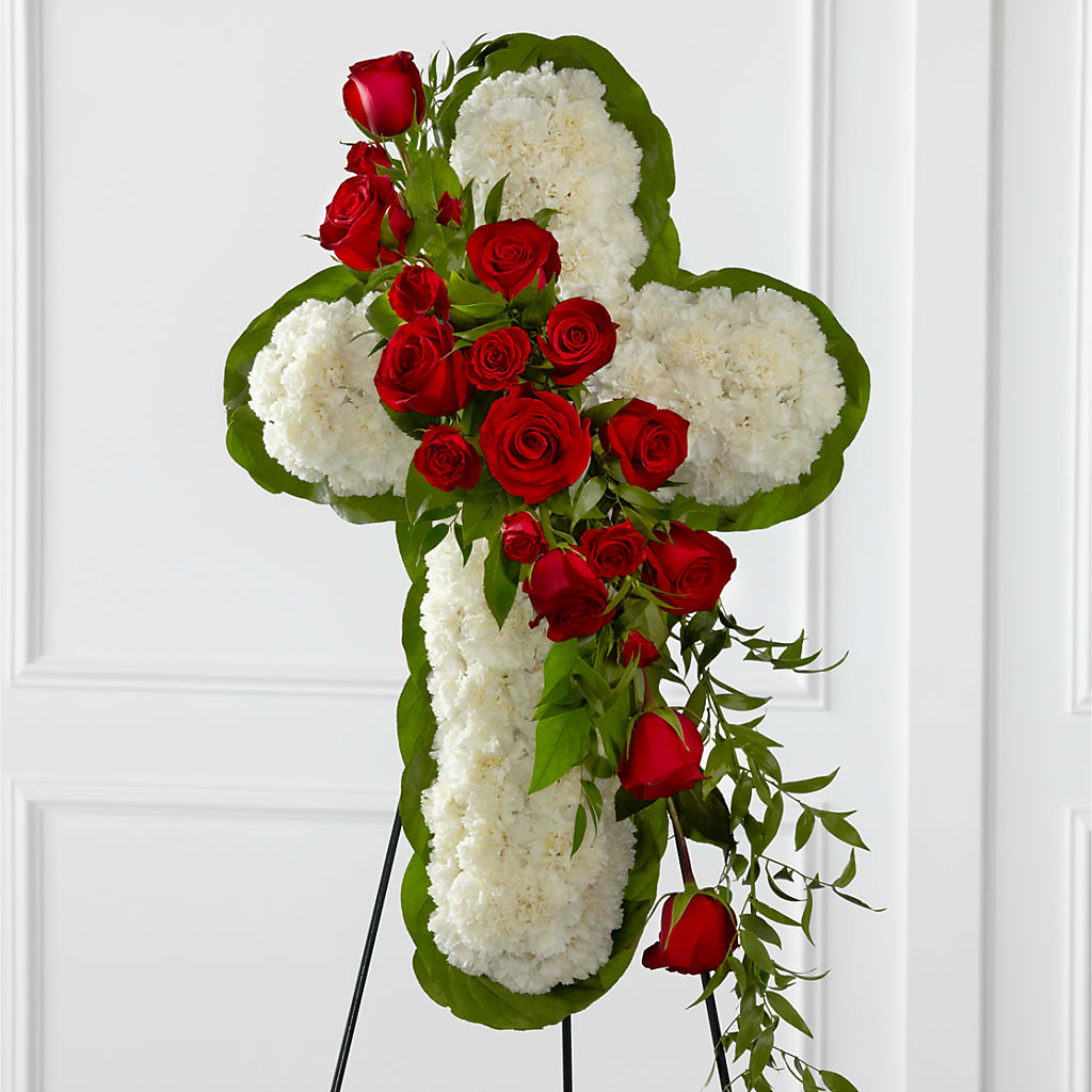 Floral Cross Easel – EASTON'S FLOWERS, Mount Vernon IL