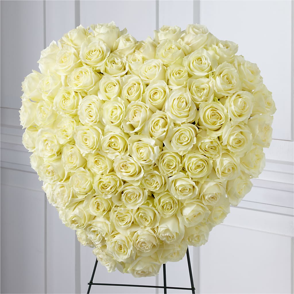 Elegant Remembrance Standing Heart – EASTON'S FLOWERS, Mount Vernon IL