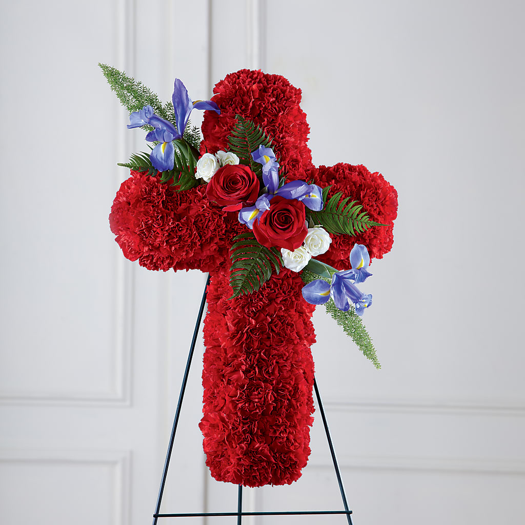 Faithful Hero Floral Cross – EASTON'S FLOWERS, Mount Vernon IL