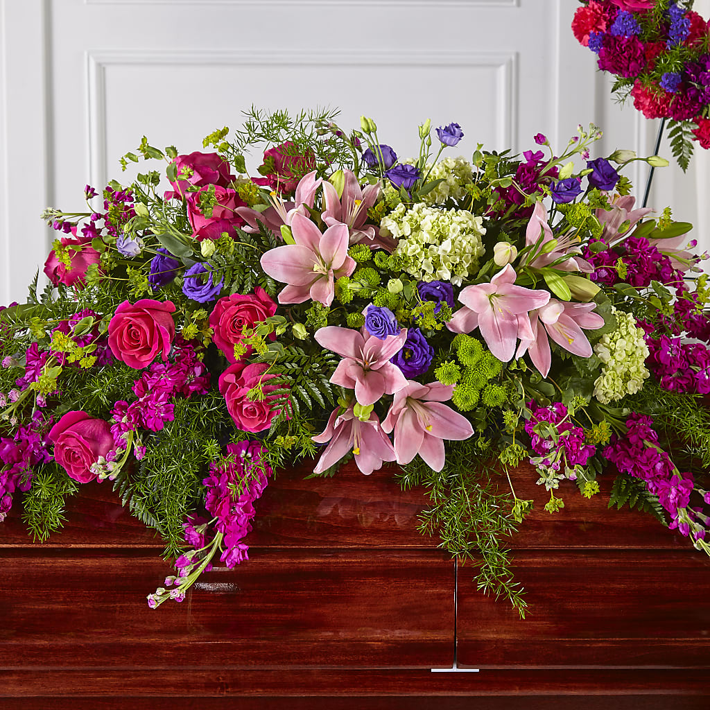 Radiant Tribute Casket Spray – EASTON'S FLOWERS, Mount Vernon IL