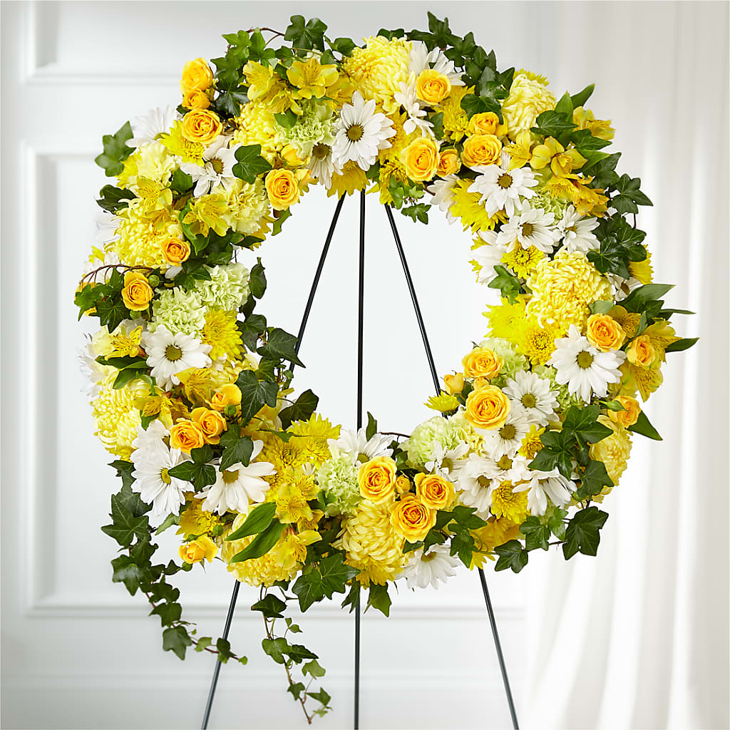 Golden Remembrance Wreath – EASTON'S FLOWERS, Mount Vernon IL
