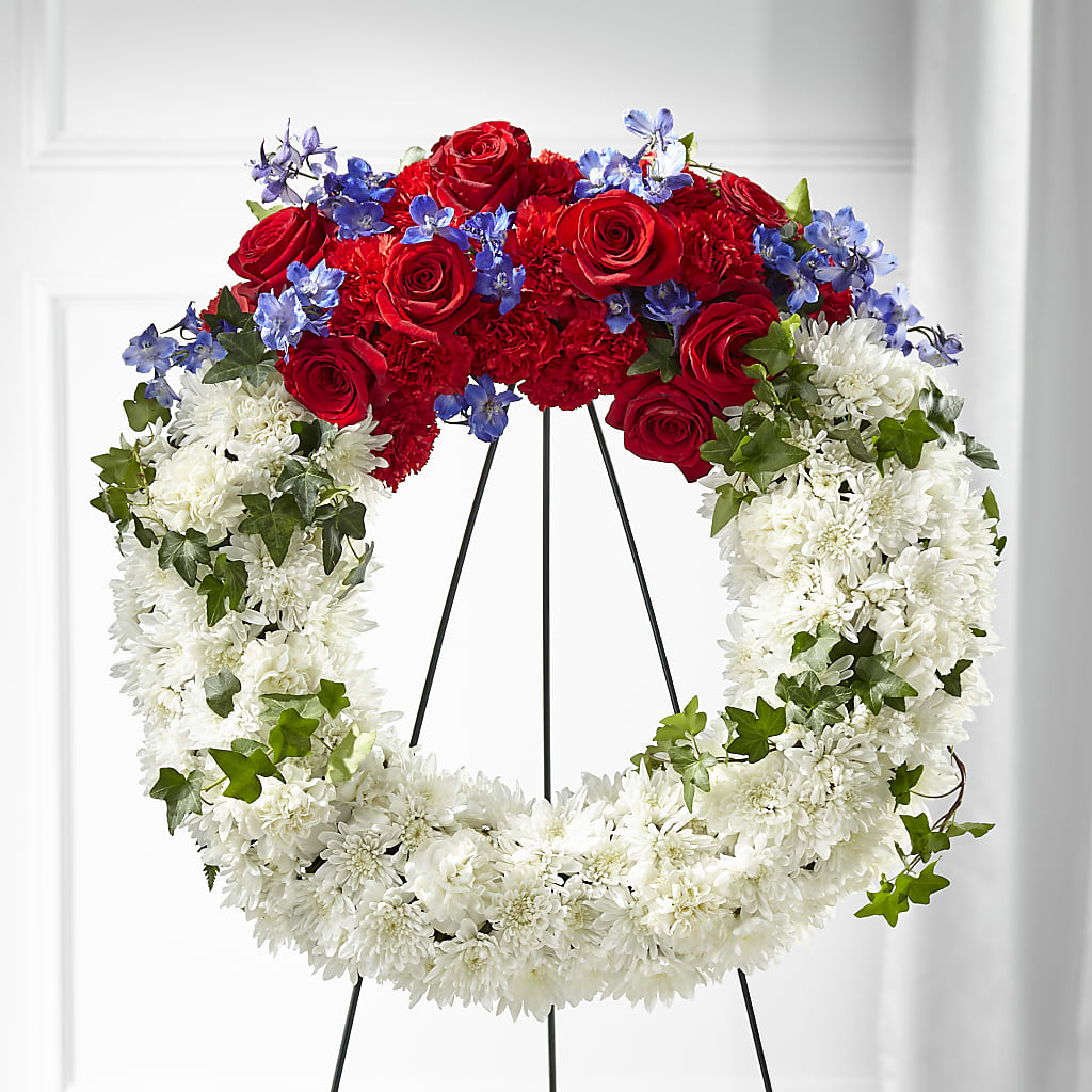 Patriotic Passion Wreath – EASTON'S FLOWERS, Mount Vernon IL