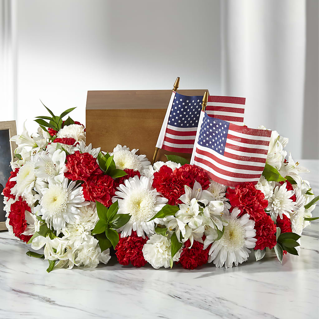 Spirit of Patriotism Cremation Adornment – EASTON'S FLOWERS, Mount Vernon IL