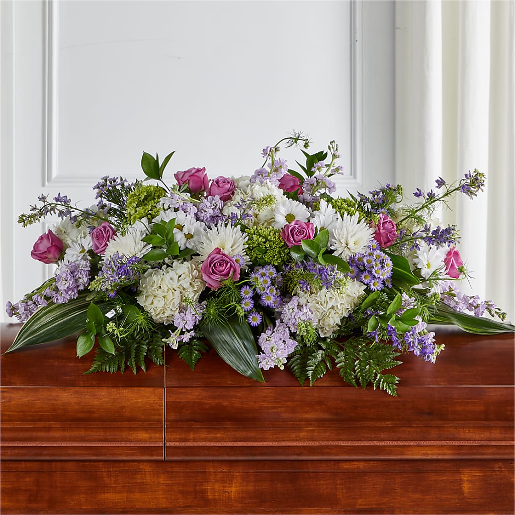 Meadows of Serenity Casket Spray – EASTON'S FLOWERS, Mount Vernon IL