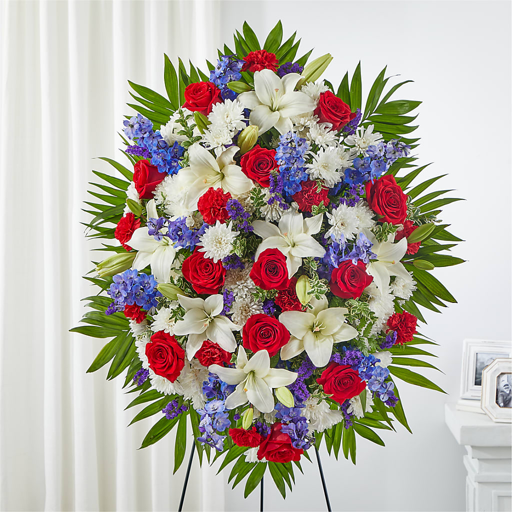 Cherished Service Standing Spray – EASTON'S FLOWERS, Mount Vernon IL