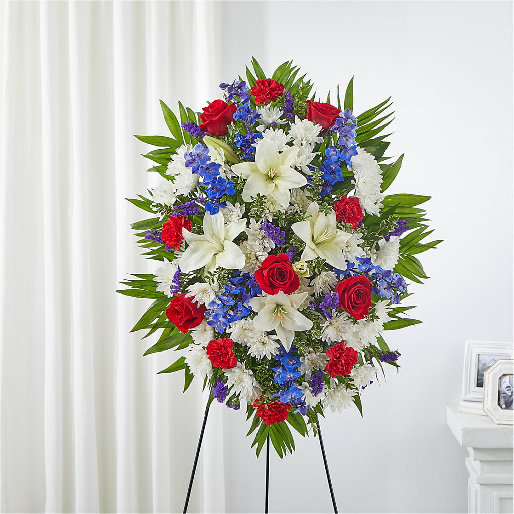 Cherished Service Standing Spray – EASTON'S FLOWERS, Mount Vernon IL