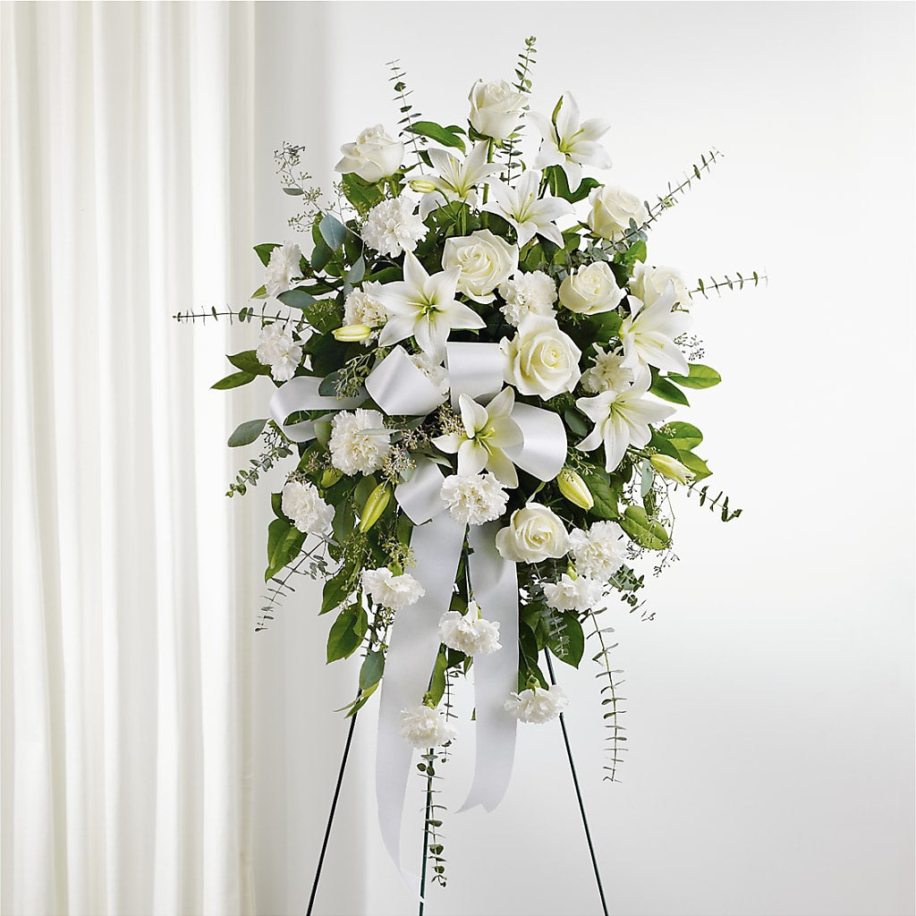 With Care Standing Spray – EASTON'S FLOWERS, Mount Vernon IL
