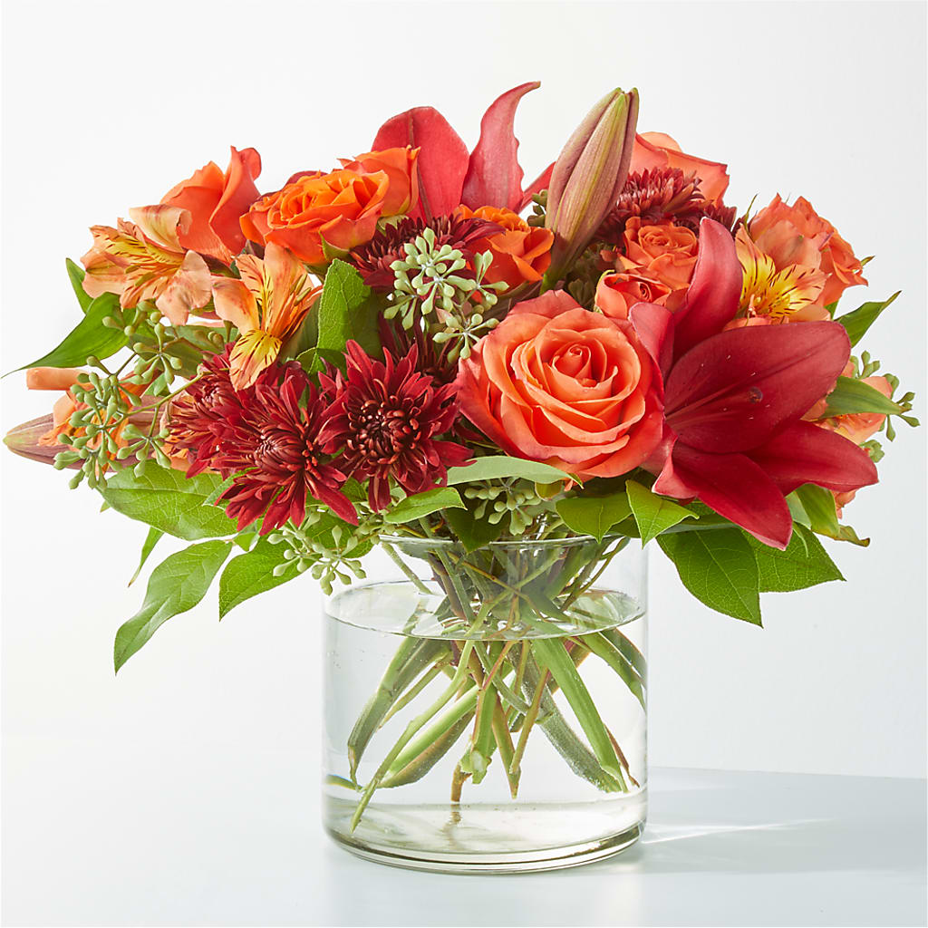 Crimson Leaves Bouquet – EASTON'S FLOWERS, Mount Vernon IL