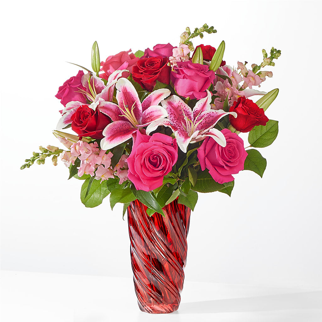 Always You Bouquet with Luxe Swirl Vase – EASTON'S FLOWERS, Mount Vernon IL