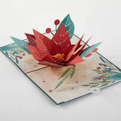 Happiest Holidays Poinsettia and Lovepop Card – EASTON'S FLOWERS, Mount Vernon IL