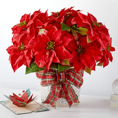 Happiest Holidays Poinsettia and Lovepop Card – EASTON'S FLOWERS, Mount Vernon IL