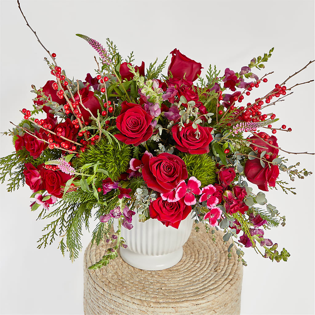 Big Red Bow Bouquet – EASTON'S FLOWERS, Mount Vernon IL