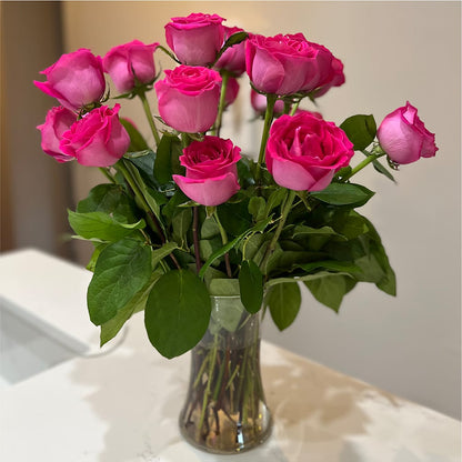 Long Stem Pink Rose Bouquet – EASTON'S FLOWERS, Mount Vernon IL