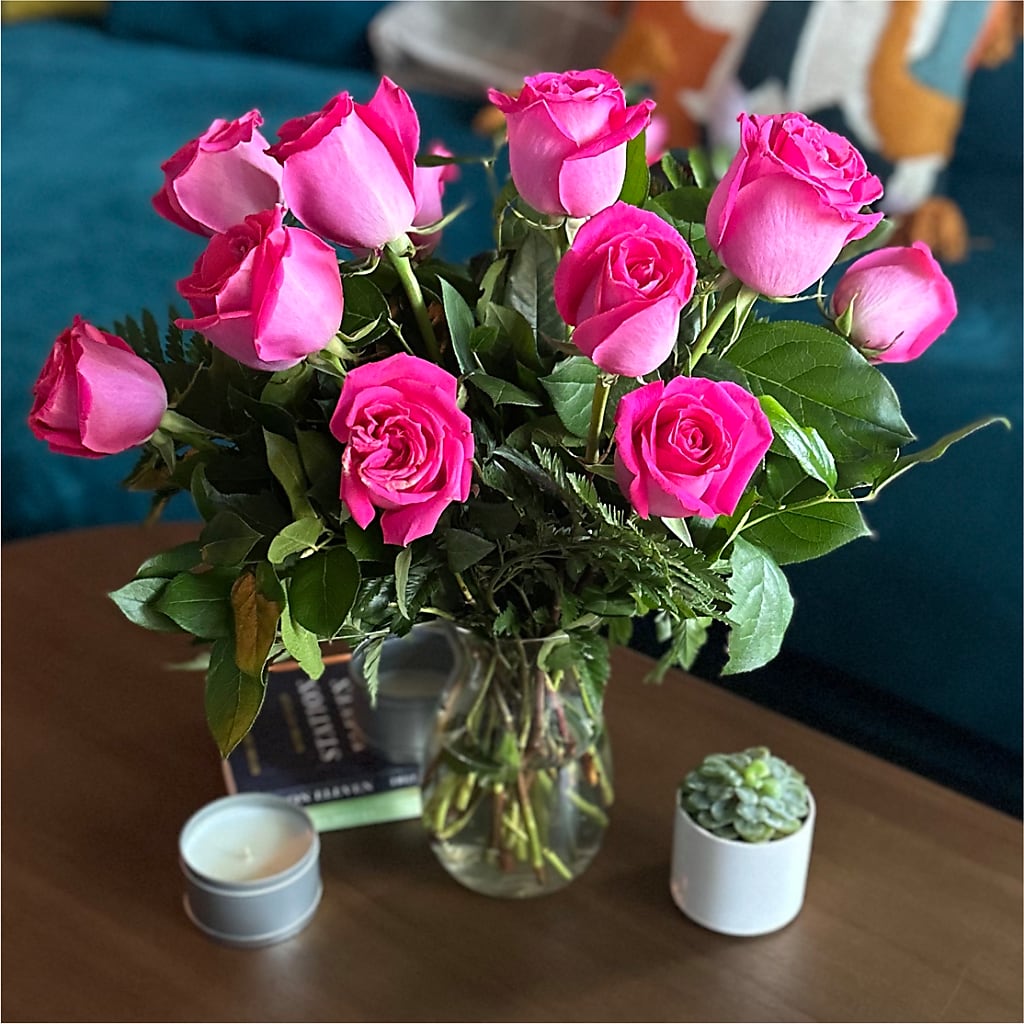Long Stem Pink Rose Bouquet – EASTON'S FLOWERS, Mount Vernon IL