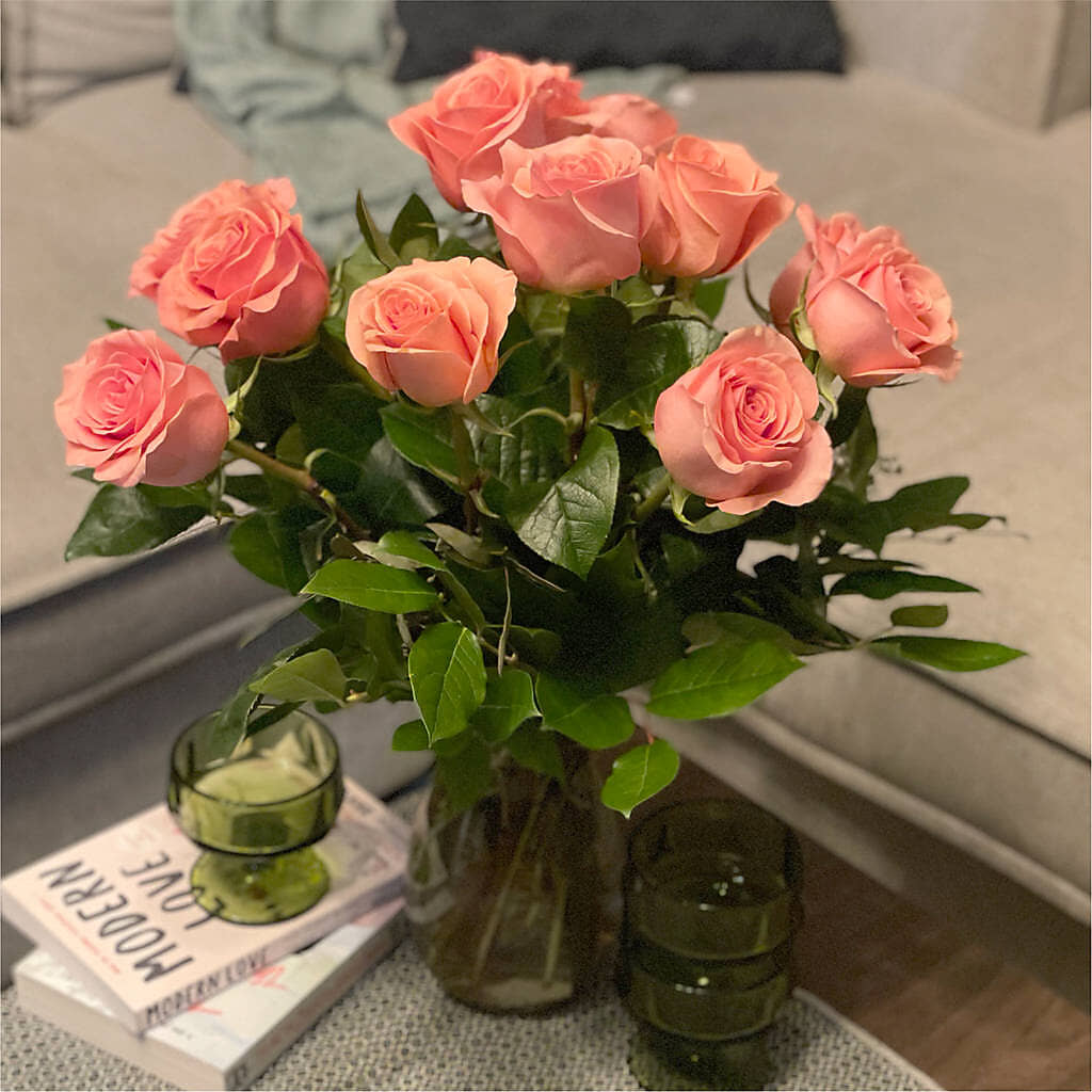 Long Stem Pink Rose Bouquet – EASTON'S FLOWERS, Mount Vernon IL