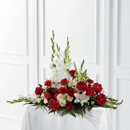 Crimson & White Arrangement – EASTON'S FLOWERS, Mount Vernon IL