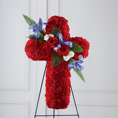 Faithful Hero Floral Cross – EASTON'S FLOWERS, Mount Vernon IL