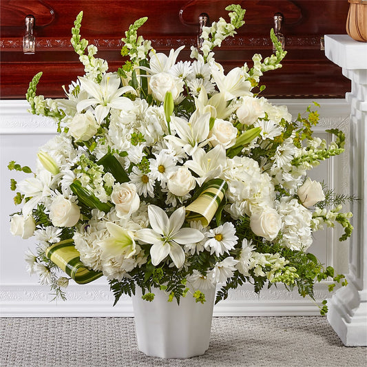 Thoughts of Tranquility Floor Basket – EASTON'S FLOWERS, Mount Vernon IL