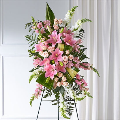 Elegant Embrace Standing Spray – EASTON'S FLOWERS, Mount Vernon IL