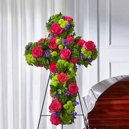 Tribute Rose Floral Cross – EASTON'S FLOWERS, Mount Vernon IL