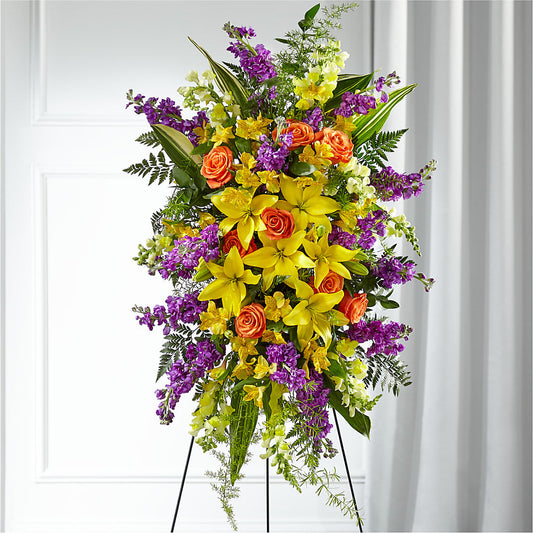 Thoughtful Prayers Standing Spray – EASTON'S FLOWERS, Mount Vernon IL