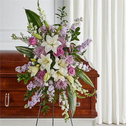 Grateful Hearts Standing Spray – EASTON'S FLOWERS, Mount Vernon IL