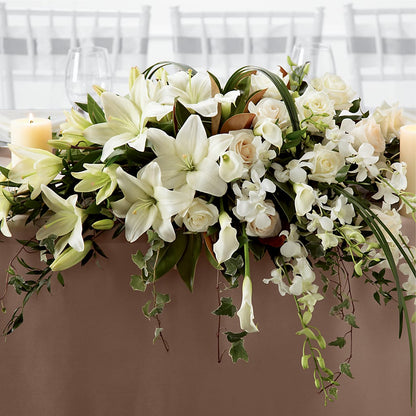 White Linen Arrangement – EASTON'S FLOWERS, Mount Vernon IL