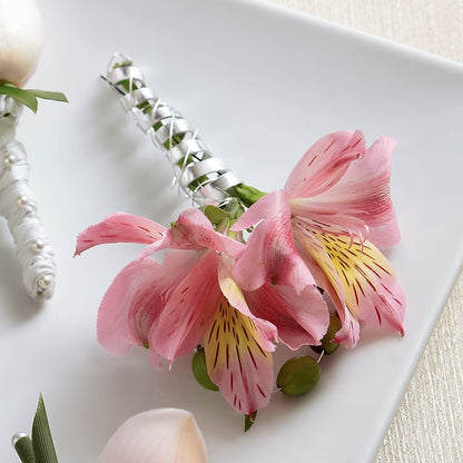Pink Peruvian Lily Boutonniere – EASTON'S FLOWERS, Mount Vernon IL