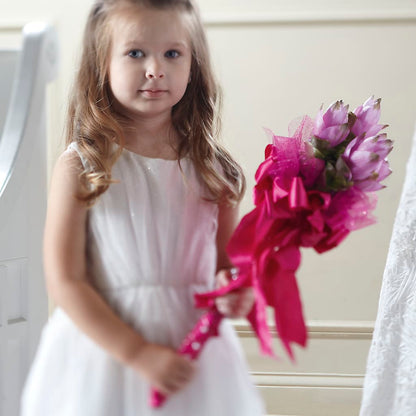 Sparkle Pink Flower Girl Bouquet – EASTON'S FLOWERS, Mount Vernon IL